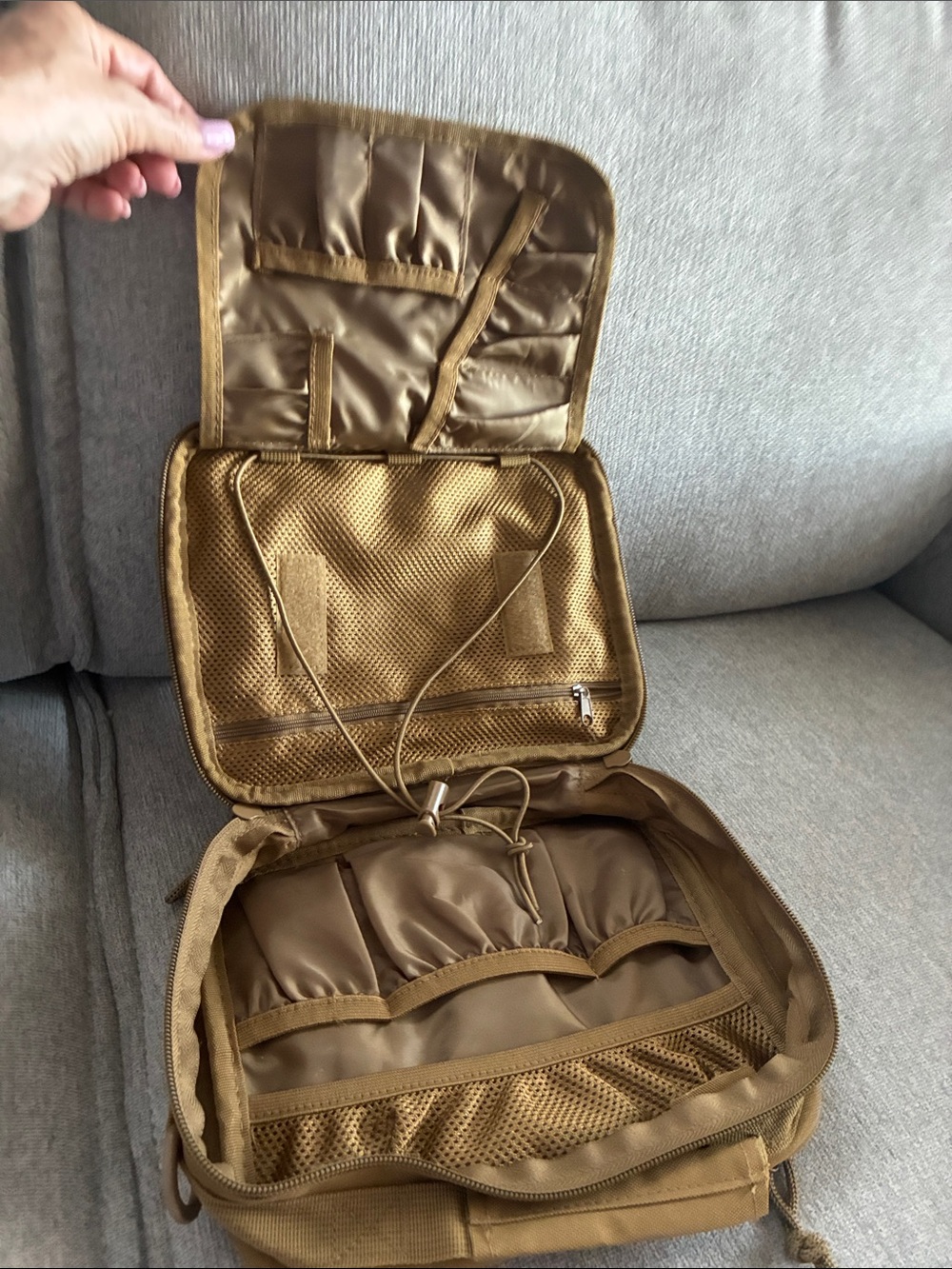 Compact Travel Toiletry Organizer Bag - Brown